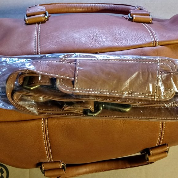 Links and Kings Tan Leather Club Duffle - Picture 6 of 8